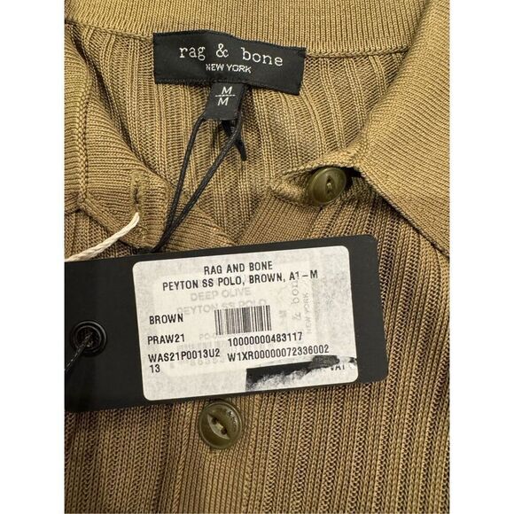 Rag & Bone Peyton Polo, Deep Olive size medium new with tag - Picture 3 of 9
